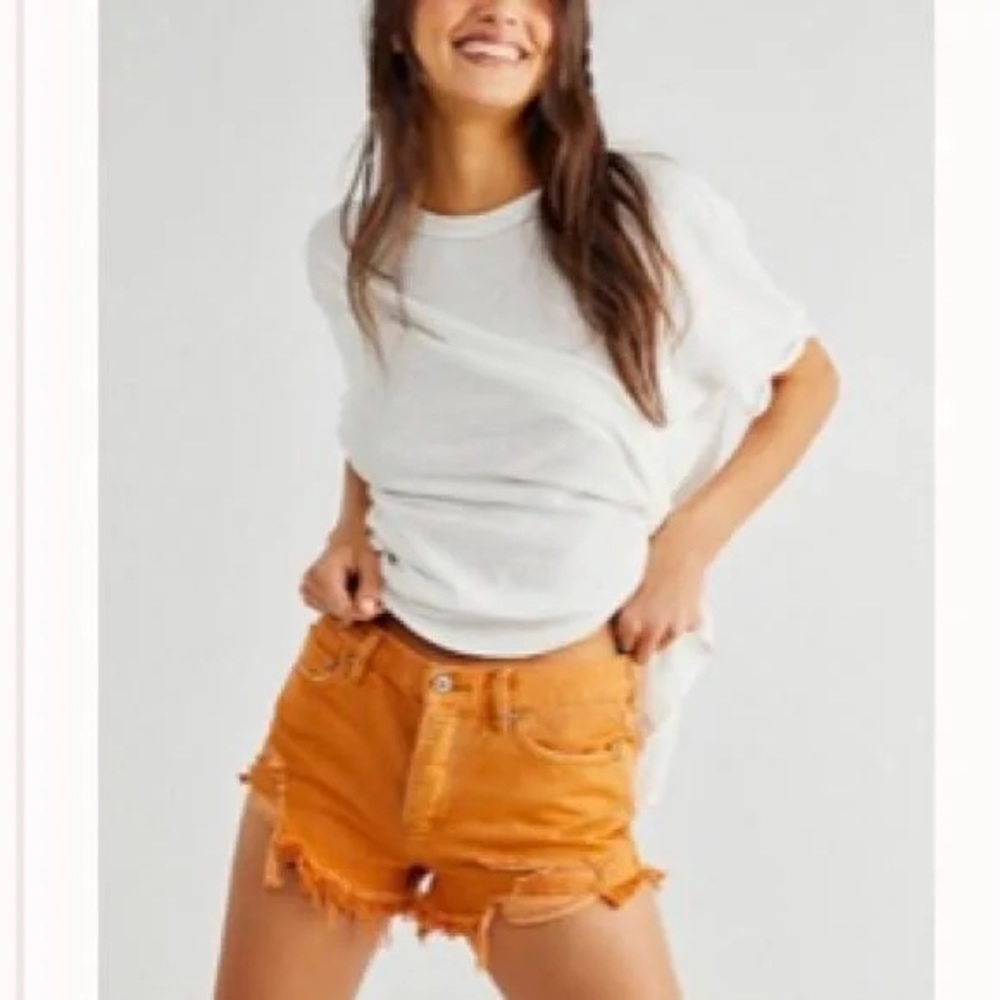 We the free jean shorts burnt orange